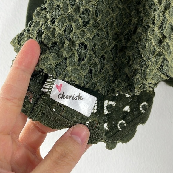 Cherish Green Boho Lace Strappy Bralette Womens Size L - Picture 3 of 10
